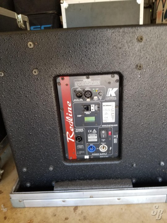 Listing K ARRAY SOUND SYSTEM W/ QSC MONITORS & PRESONUS 2442 MIXER Detail PA SYSTEMS